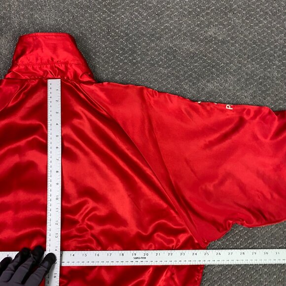 Vintage Coors Slo Pitch Satin Jacket Men's XL Fits Large Red Snap Beer Molson - Picture 13 of 15